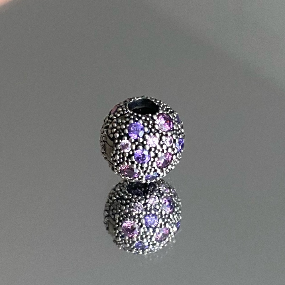 PANDORA Fancy Purple Cosmic Stars Clip Necklace - Picture 3 of 11